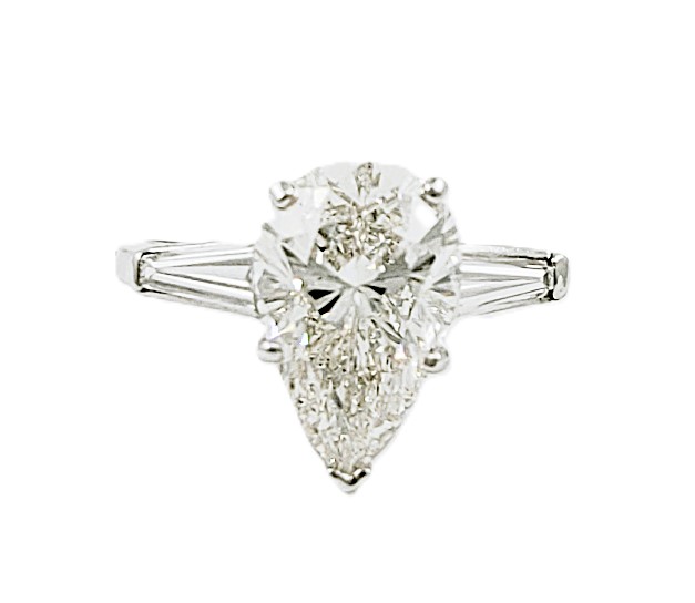 Pear Shape Three-Stone Diamond Ring